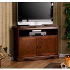   Inc. Corner Wood TV Stand with Adjustable Shelves in Cherry Finish
