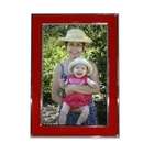   Lawrence Frames Silver Plated 5x7 Metal with Red Enamel Picture Frame