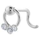     Tiny CZ Star Loop Dangle   925 Sterling Silver Nose Ring   Twist