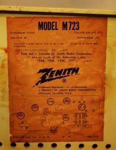 Vintage ZENITH AM/FM Radio model M723 circa 1959 works & looks great 