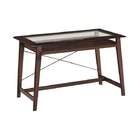 OSP Champagne Frame Pc Cart Glass Top Computer Desk Table