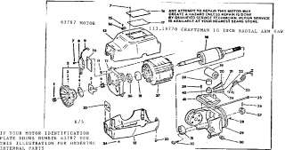 CRAFTSMAN Craftsman 10 inch radial saw Motor assembly Parts  Model 