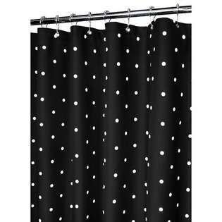   Classic Polka Dot Shower Curtain in Black / White 