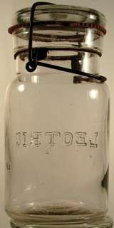 LEOTRIC PINT CLEAR FRUIT JAR GROUND LIP CIRCA 1800S  