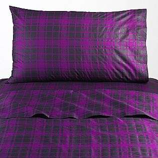 Back To School Sheet Set   Purple/Black Plaid  COEXIST by Cannon Bed 