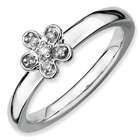   rings Sterling Silver Stackable Expressions Flower Diamond Ring Size