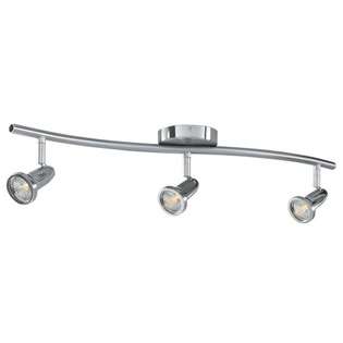   52203 BS Cobra 3 Light Wall or Ceiling Spotlight Bar   Brushed Steel