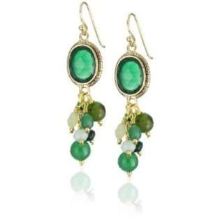 Bronzed by Barse Lace Green Onyx Earrings 