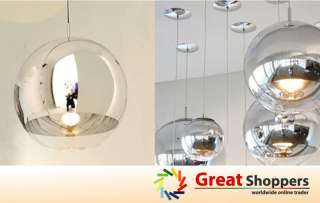   Chrome Glass Mirror Ball Ceiling Lighting Pendant Lamp Light (15cm