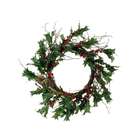 Allstate Floral 20 Holly Wreath w/Berry Green Red (Pack of 2)