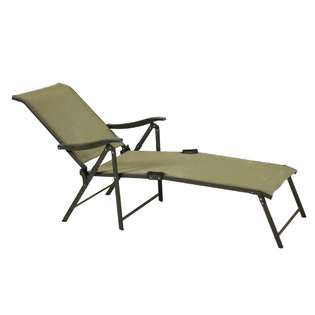 Zest Avenue Outdoor Patio Sling Folding Lounger   Tan   Set of 2 at 