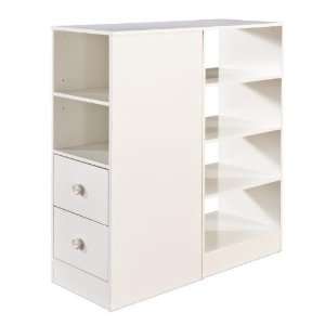  Logik Collection Twin Loft Bed Storage Unit in Pure White 