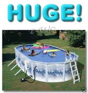 30ft x 15ft Oval Above Ground 52H Swimming Pool + Pump  