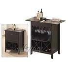 Acme Espresso finish wood bar cabinet with sliding top and wine bottle 
