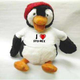 Chubbs Plush Penguin Toy with I Love Sydnee T Shirt  SHOPZEUS Toys 