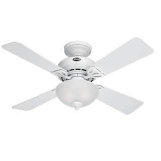 Hunter 42 White Ceiling Fan with Light 21348  