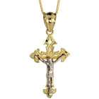   in. (22mm) tall Cross Fleury Pendant, w/ 18 in. Thin Box Chain