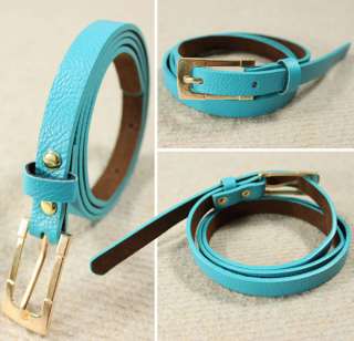 10 Colors Hot Korean Lady Candy Color PU Leather Mini Belt For Summer 