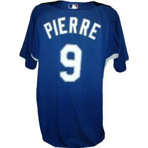 Juan Pierre #9 2008 Dodgers Game Used Blue Batting Practice Jersey 50