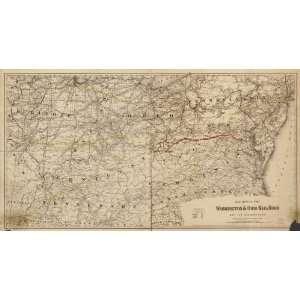  1870 Railroad map of Washington & Ohio RR