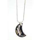Necklaces Moon Pendant on Snake Chain Black Diamond Case Pack 3