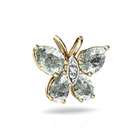 Jewels For Me Green Amethyst Butterfly Pendant 14K Yellow Gold Genuine 