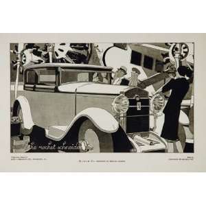 1935 Art Deco Print Rochet Schneider Vintage Auto Car   Original Print