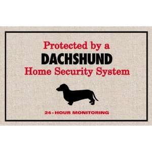  Dog Welcome Mat   Protected by a Dachshund Home Security 