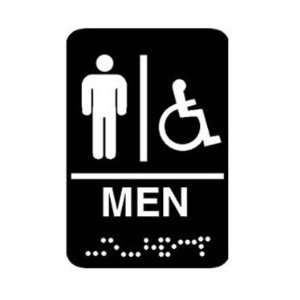  Plastic Mens Restroom Sign With Braille   6 X 9 Office 