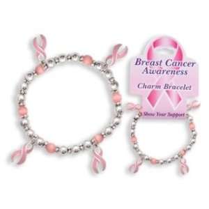  Breast Cancer Awareness   Stretch Charm Bracelet Case Pack 