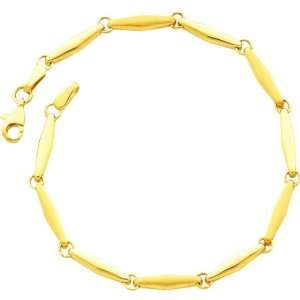  14K Gold Diamond Shaped Fancy Link Bracelet 7.25 Jewelry