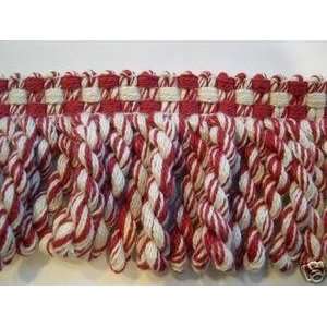  Red and Natural Bullion Fringe Conso Cotton 3 Inch By The 