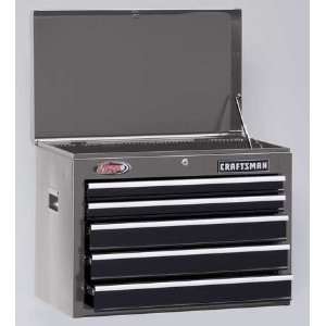  CRAFTSMAN 9 87741 Top Chest,26 Wx16 Dx19 3/4 H In,5 Dr,Blk 