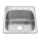   Hole Stainless Steel Drop In 25.63 Inch x 22.06 Inch Single Bowl