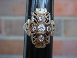 American Beauty 14K Gold Diamond Ring UR Filigree *WOW*  