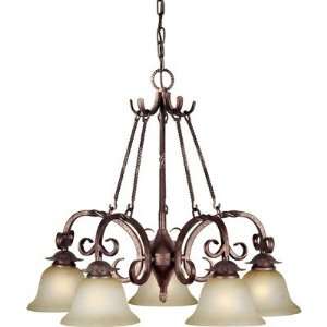  Forte 2212 05 27 Chandelier, Black Cherry Finish with 