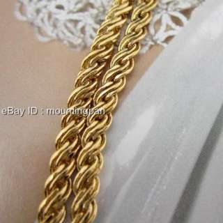   Gold Filled Men Rope Necklace Chain 20 Twist Link Chain 3mm Jewelry
