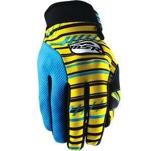  MSR Racing Youth Axxis Gloves   Youth Large/Cyan/Yellow 