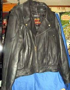 Mens HVY Leather Motorcycle Jacket SZ 48 Thinsulate  