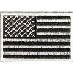  Subdued Black White American Flag Patch, 3x2 inch, small 