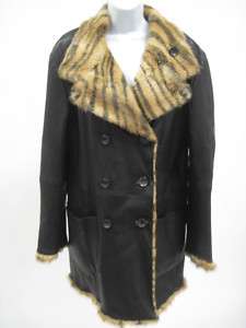 GIORGIO ARMANI Mens Leather Fur Tiger Coat Sz 52 $9475  