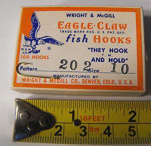 FULL BOX 100 EAGLE CLAW #202 STYLE HOOKS GOLD SIZE 10  