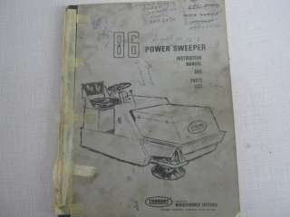 TENNANT 86 POWER SWEEPER INSTRUCTION AND PARTS MANUAL  