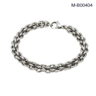 more views men s stainless steel linked chain or bike chain bracelet 