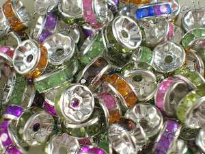 Mixed 500pcs Crystal Rhinestone Inlay Rondelle spacer Beads fit Charms 