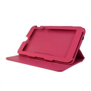 EVECase Hot Pink Premium Leather Multi Angle Rotating Folio Cover Case 