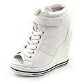 Runway New Patent Sneakers Peep Toe Wedge Sandal Shoes