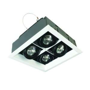 Four Light MR16 Square Multiple Trim with Transformer in Black Shade 