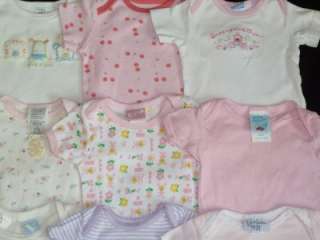   BABY GIRL LOT NEWBORN 0 3 3 6 MONTHS SUMMER CLOTHES LOT ONESIES  