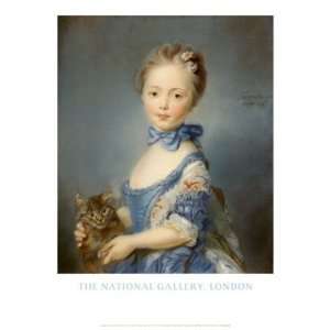  Baptiste Perronneau   A Girl with a Kitten   Poster by 
